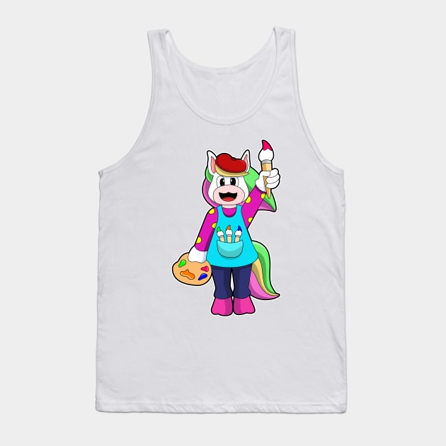 Unicorn as Painter Tank Top by Markus Schnabel